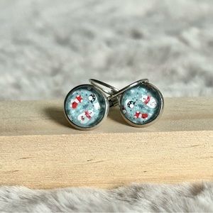 2 for $14 Handmade Winter Scene Lever Back Earrings